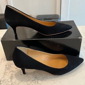J.Crew Black Suede Kitten Heels